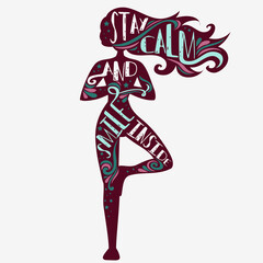 Obraz premium Sport/Fitness typographic poster with a girl