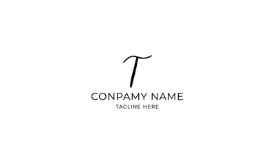 Letter T Signature Logo Vector