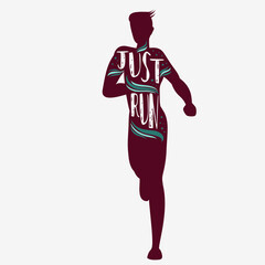 Sport/Fitness typographic poster. Running man.