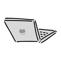 ノートパソコンのゆるいシンプルイラスト