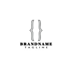 brackets logo cartoon icon design template black isolated vector simple