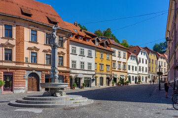 Obraz premium colorful old town cityscape of Ljubljana Slovenia