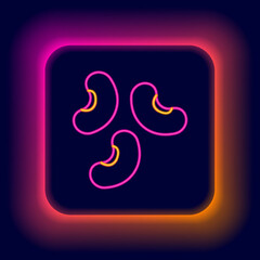Glowing neon line Beans icon isolated on black background. Colorful outline concept. Vector