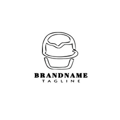 bread cartoon logo icon design template black isolated vector cute