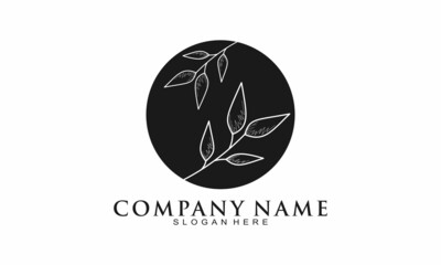 Simple modern leaf vector logo