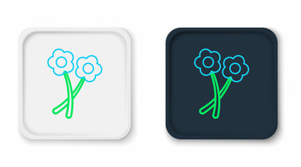 Line Flower icon isolated on white background. Colorful outline concept. Vector
