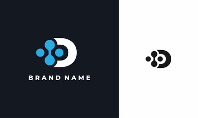 letter D tech circle logo