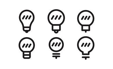 Idea symbol. Electric lamp vector icons. Light bulbs.