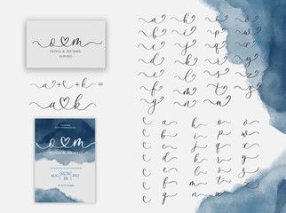 Wedding logo monogram, Wedding Calligraphy logo design, Couples initials heart logo design. INITIALS lower case connecting HEART. Custom Home Decor, Anniversary Gift.