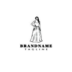 bridesmaid logo cartoon icon design template creative isolated vector illustration