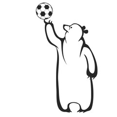 Bear football player with ball