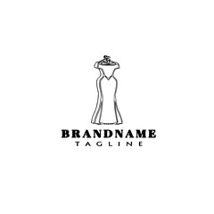 bridesmaid logo cartoon icon simple template black isolated vector illustration