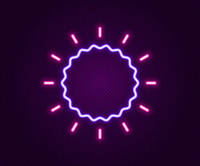 Glowing neon line Sun icon isolated on black background. Colorful outline concept. Vector