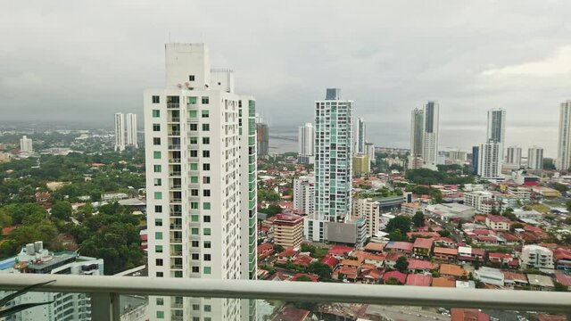 Central america panama tourism timelapse of city skyline in the day.  Travel video and lifestyle concept in 4K.