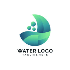 Water wave gradient logo design