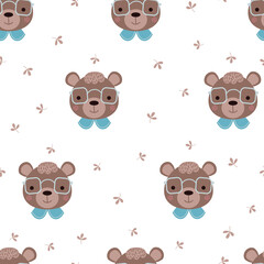 Cute bear seamless pattern. - 459912540