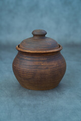 Ceramics, a ceramic product made with your own hands, made on a potter's wheel, a jug, a mug, clay.