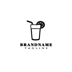 fresh drinks cartoon logo template icon design vector illustration