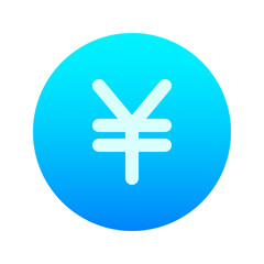 Illustration vector graphic icon of China, Japan Yuan-Yen currency. Gradient Style Icon. Vector illustration isolated on white background. Perfect for website or application design.