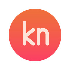 Illustration vector graphic icon of Croatia Kuna currency. Gradient Style Icon. Vector illustration isolated on white background. Perfect for website or application design.