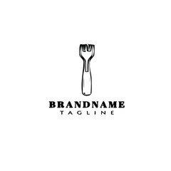dining fork logo cartoon icon design template black isolated vector illustration