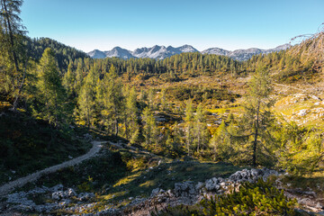 Double lake in the Seven lakes valley in Triglav national park.