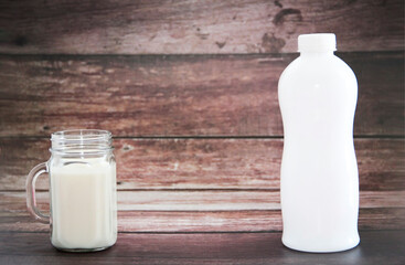 white milk drink in a glass mug