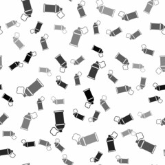 Black Paint spray can icon isolated seamless pattern on white background. Vector