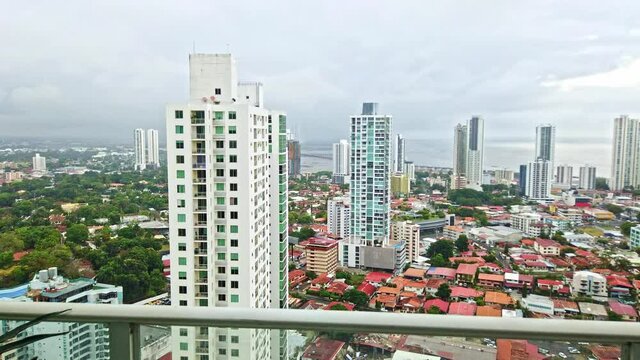 Central america panama tourism timelapse of city skyline in the day.  Travel video and lifestyle concept in 4K.