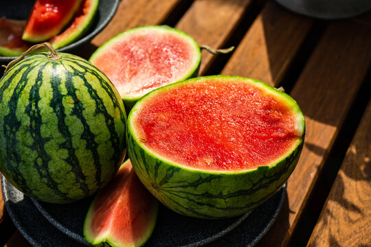 Summer food concept with ripe watermelon