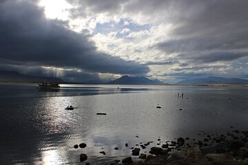 lake and mountains