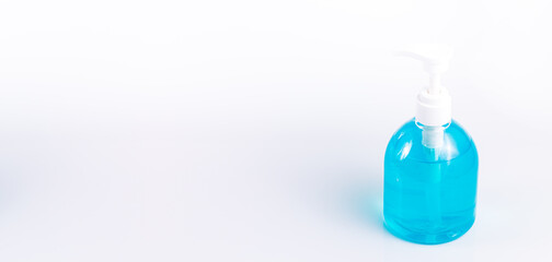 bottle of hand sanitizer on white background,Alcohol gel sanitizer hand gel cleaners for anti bacteria and virus on white background.
