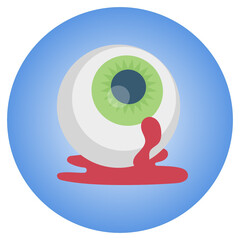 Bloody Alien Eye stock illustration, Green ish eyeball spilling out blood concept vector Icon design, Halloween and 31 October Symbol on White background, 