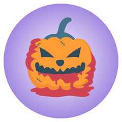 Scary Pumpkin Concept, Frose of fear vector Icon Design, Halloween Symbol on White background, October 31 Stock illustration, Trick or Treat Sign