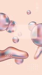Pink ball. 3D illustration. Pink background. Pink pearls. 3D background.
