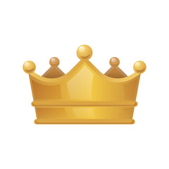 Golden crown isolated on white background, vector illustration - obrazy, fototapety, plakaty