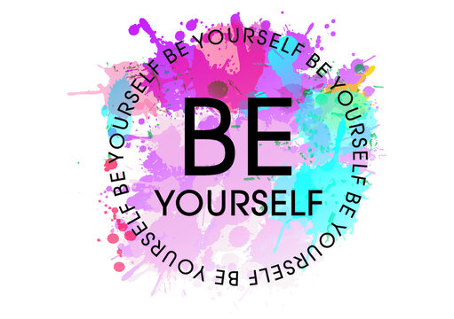 be yourself motivational quotes t shirt design graphic vector 