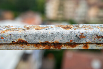 Full frame of Rust on old railing