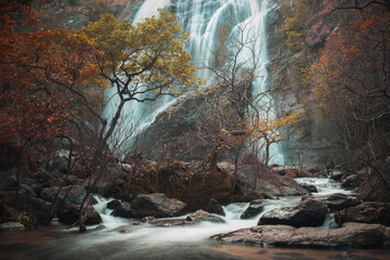 The famous waterfall in Kamphaeng Phet province