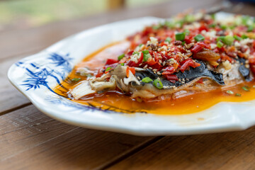 Traditional delicious Chinese fried dishes