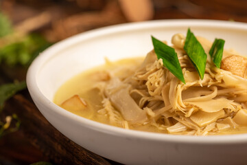 Traditional Chinese banquet dishes, stir fried dried bamboo shoots