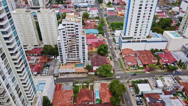 Day time lapse in highrise residential district.  Central america Panama City.