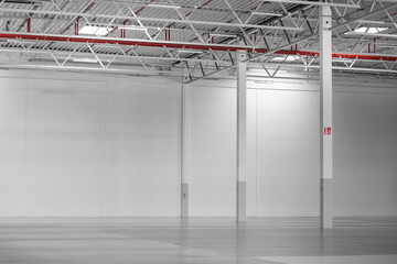 empty production hall - clean high new factory - background