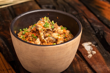 Traditional Chinese banquet dishes, yellow croaker stewed rice