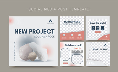 Vector template for social media marketing and web formats, brand identity collection