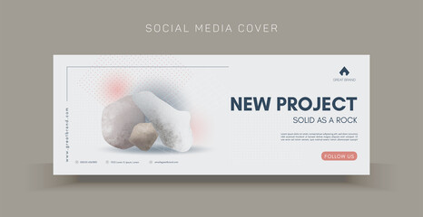 Vector template for social media marketing and web formats, brand identity collection