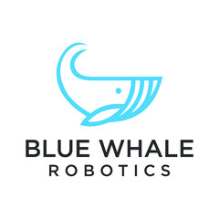 Obraz premium Blue whale logo design