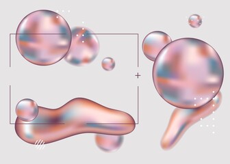 Pink ball. 3D illustration. Pink background. Pink pearls.