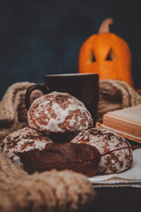 carved funny pumpkins for Halloween