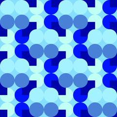 Pattern from circles and squares, different shadows on seamless modern design.